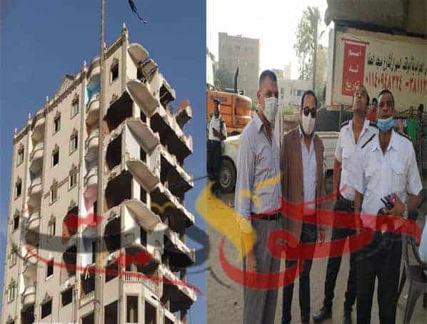 تحت غطاء أمنى مشدد .. إزالة أدوار مخالفة ببرج بالحوامدية فى محافظة الجيزة