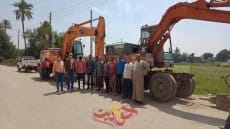 صوره للحفار وجميع المشاركين في الازاله