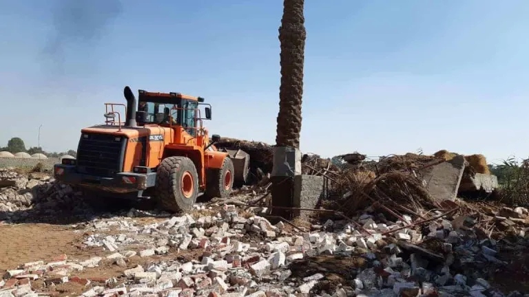 شاهد بالصور.. إزالة مزرعتى خيول وكلاب بأبوصير فى البدرشين