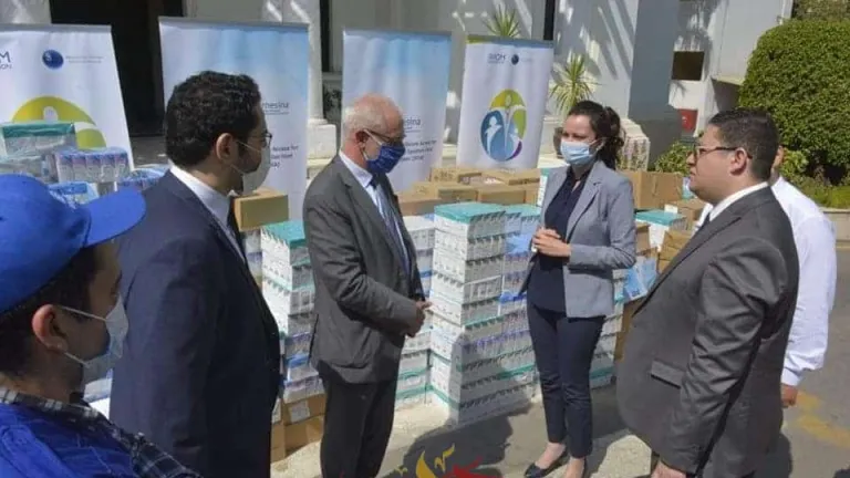 مساعدات طبيبه من المنظمة الدولية للهجرة لمحافظة الجيزة