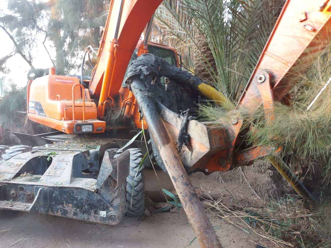 رى الجيزة يزيل 14 حالة تعد على ترعة الحاجر بالعياط