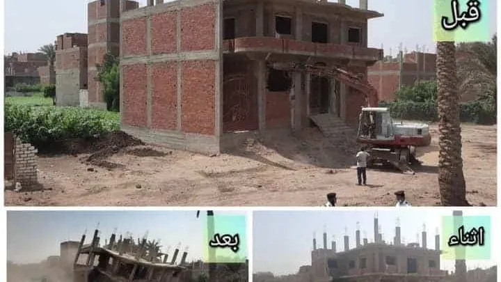 لتعديهم على الأراضى الزراعية .. راشد إزالة 25 حالة بناء مخالف بمراكز ومدن المحافظة منهم أبو النمرس والحوامدية والبدرشين