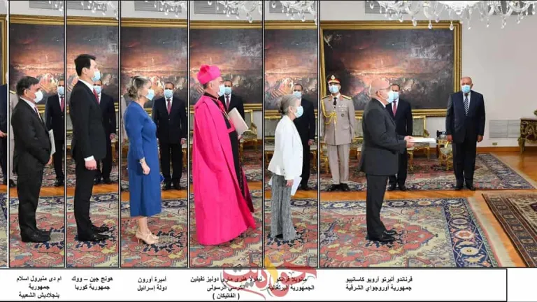 السيسي: يتسلم أوراق اعتماد 15 سفيرا جديدا