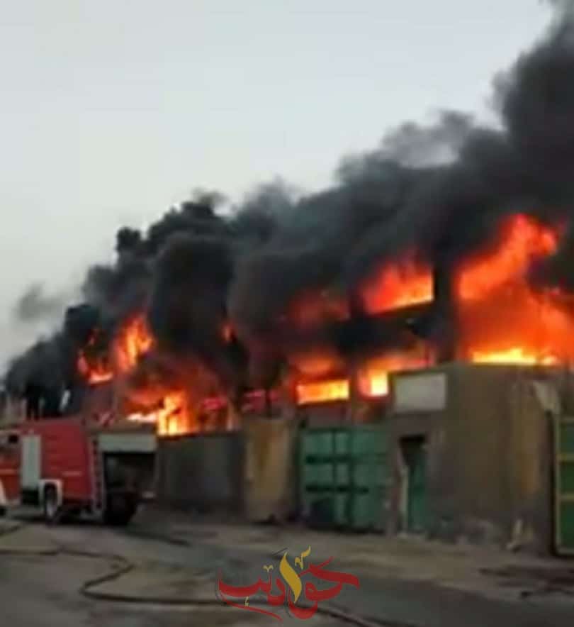 حريق هائل في مخازن مصنع سكر .. الحماية المدنية تدفع بـ 20 سيارة إطفاء للسيطرة على الموقف