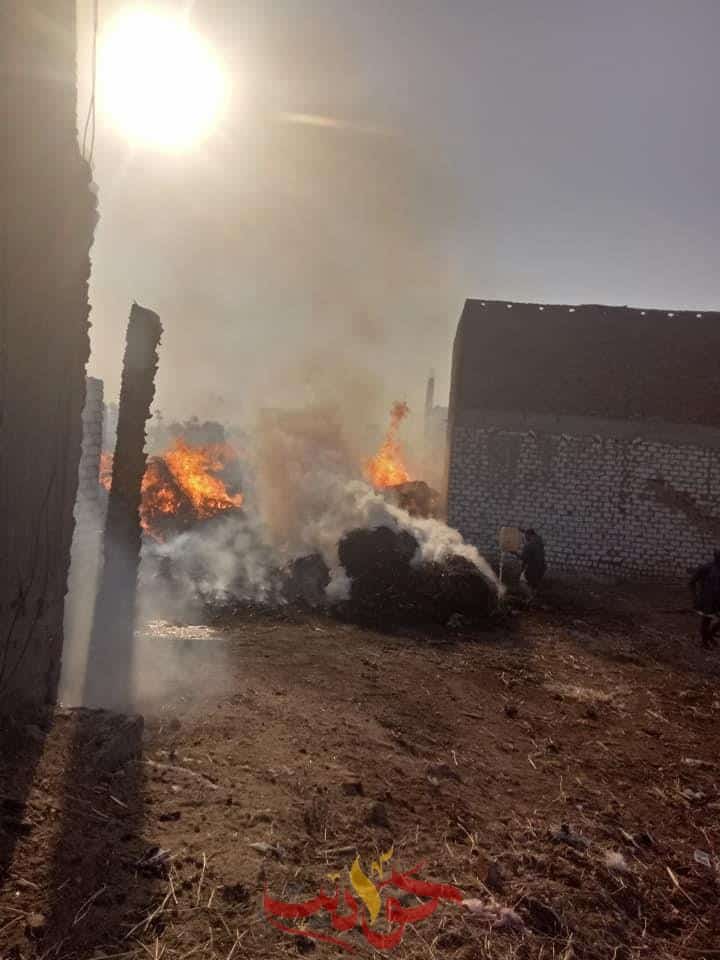شاهد بالصور .. اشتعال النيران فى أراضى زراعية بأوسيم .. الحماية المدنية تتمكن من الإطفاء