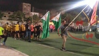 طابور عرض الفرق المشاركة فى تكريم ابطال حرب اكتوبر وقدامى الرياضيين بمركز شباب الحوامدية