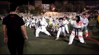 عرض الكاراتيه فى حفل تكريم ابطال حرب اكتوبر بمركز شباب الحوامدية