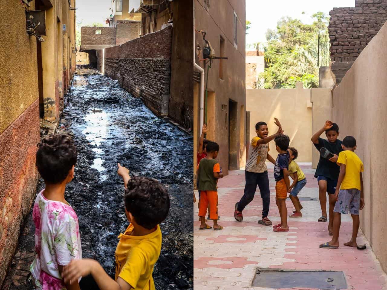شاهد بالصور .. مساكن هامفرس بالدقى تتحول من مستنقع صرف صحى إلى واحة من الجمال .. قافلة طبيه واخرى لتعليم الحرف بالتعاون مع جامعتى القاهرة وحلوان والهلال الأحمر