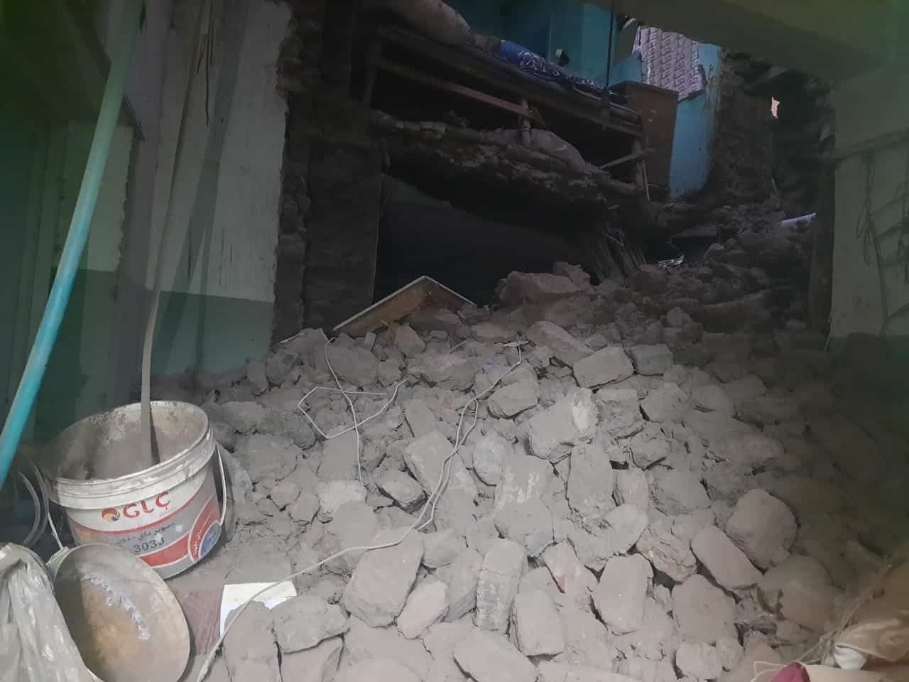 انهيار جزئي لمنزلين فى الحوامدية