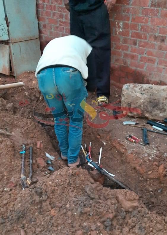 بالفيديو .. استجابة فورية لـ “حواديت اون لاين” الكهرباء تقوم بإصلاح كابل عزبة عرب الورد بطموه