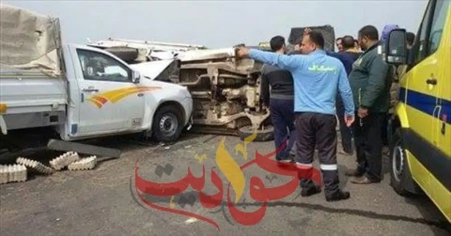 بالأسماء .. مصرع وإصابة 12 في حادث تصادم على الطريق الإقليمي بالعياط