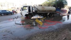 بالصور .. كسر بماسورة مياة فى العزبة الشرقية بالحوامدية
