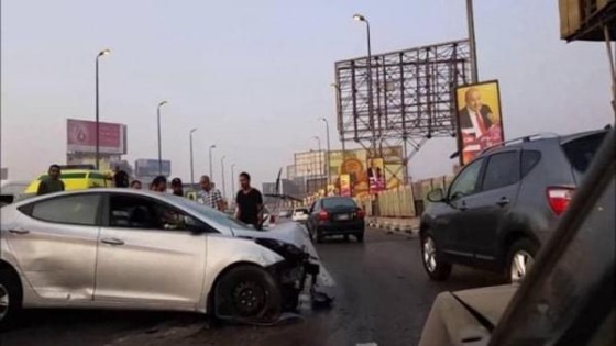 مصرع وإصابة 3 في حادث تصادم أعلى كوبري أكتوبر