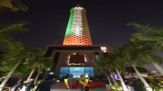 إحتفاءاً بزيارة ولى عهد أبو ظبى .. إضاءة برج القاهرة بعلم الإمارات