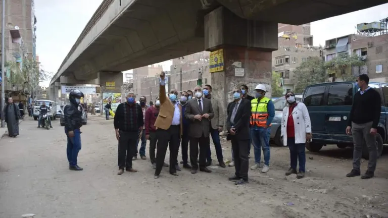 بالصور| محافظ الجيزة يتفقد اعمال توسعه كوبري ترسا وطريق المحولات
