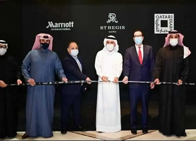 وزير المالية القطري يحضر حفل افتتاح فندق سانت ريجيس في القاهرة