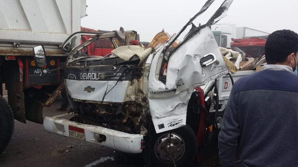 مصرع وإصابة 10 أشخاص فى حادث تصادم بسبب الشبورة بالمنوفية