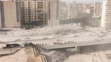 شاهد بالفيديو .. إزالة برج فيصل المحترق بالديناميت .. إعادة فتح الطريق الدائرى بعد غلقه