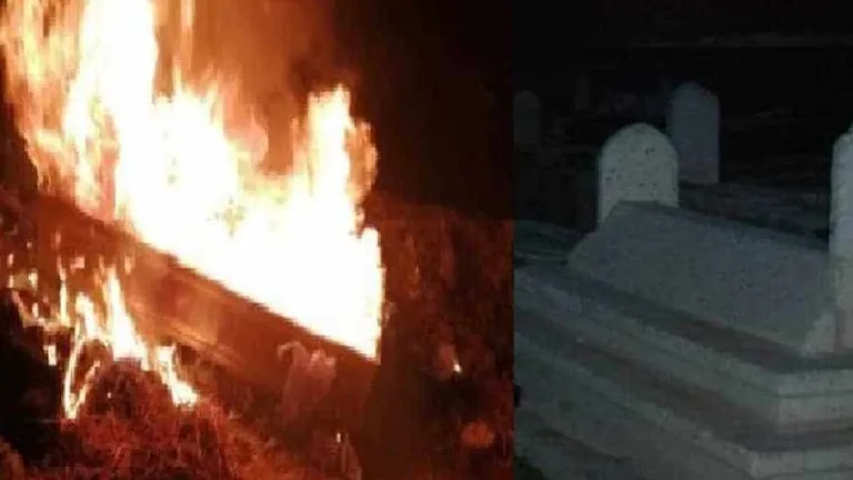 لم يرحموا موتها ولا حرمة القبور .. مجهلون يخرجون جثة من قبرها ويشعلون فيها النيران .. حارس المقبرة يروى التفاصيل