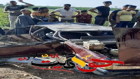 ننفرد بنشر الأسماء .. مصرع 3 أشخاص إثر سقوط سيارة من أعلى كوبرى الأخصاص بالصف