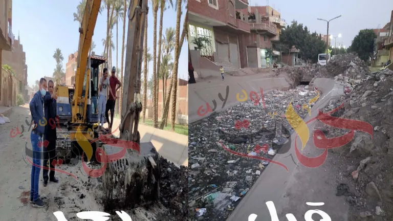 استجابة فورية لـ "حواديت أون لاين" تطهير ترعة ابو لاشين من القمامة .. إزالة ناتج التطهير من على جانبيها فى الحوامدية