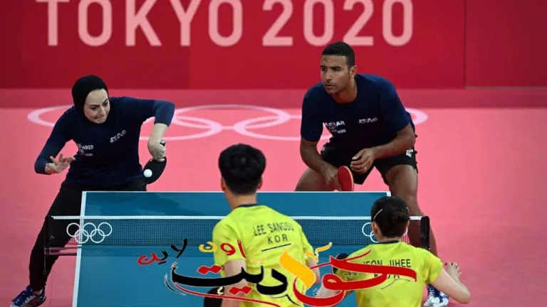 الثنائي المصري يودع طوكيو بعد هزيمته فى تنس الطاولة ضد الفريق الكوري