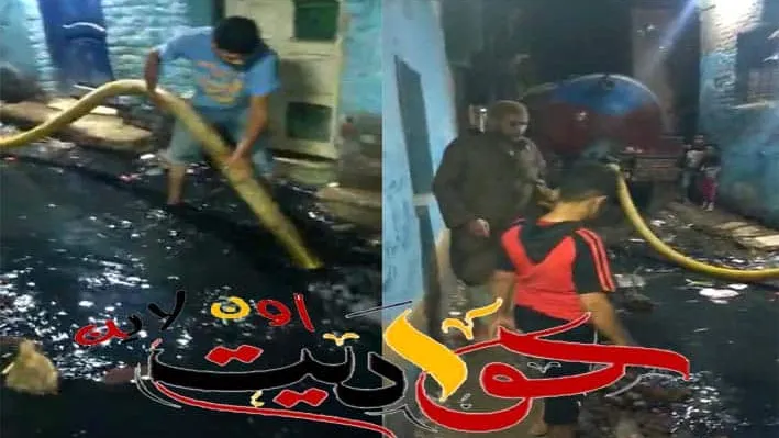 استجابة سريعة لـ "حواديت اون لاين" شفط مياه الصرف الصحى المتراكمة بشوارع قرية طموه بالجيزة