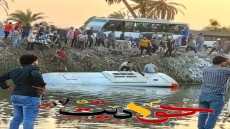 شاهد بالفيديو .. سقوط مينى باص عمال بترعة المريوطية فى البدرشين .. انباء عن اصابات ووفيات