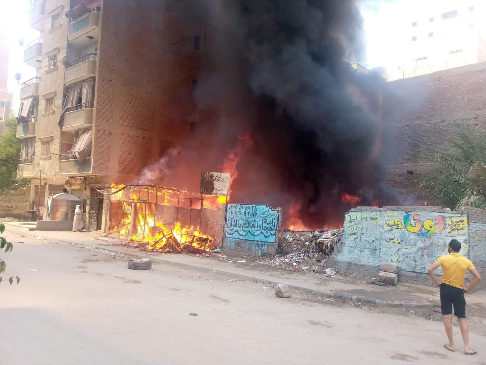 اندلاع حريق في قطعة أرض بالمنيب .. الحماية المدنية تتمكن من الاخماد