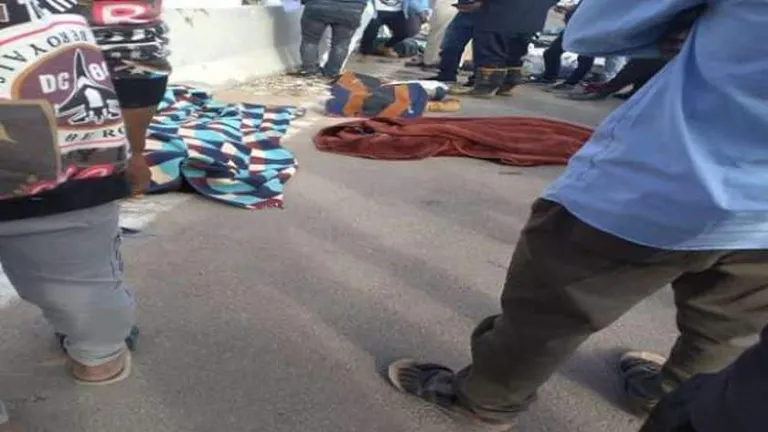 الدماء تسيل على الدائرى الأوسطى .. مصرع 19 شخصا إثر تصادم سيارة نقل بميكروباص |صور