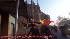 حدث فى البدرشين .. إزالة تند وبروز لـ 28 محل ومنشأة تجارية