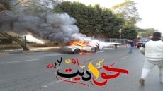 بسبب انفجار تنك الغاز .. اشتعال النيران فى سيارة اجرة بالجيزة .. اعرف التفاصيل