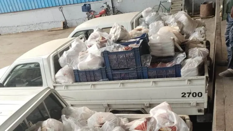 ضبط ٣ طن لحوم ودواجن وكبدة غير صالحة للاستهلاك الآدمى بالهرم والطالبية وأبو النمرس