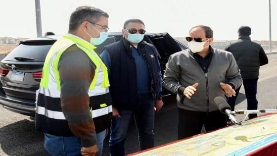 خلال جولته اليوم لمتابعة الأعمال الإنشائية بهذه المحاور .. توجيهات هامة للرئيس السيسى