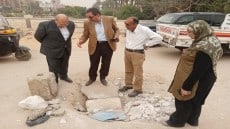 تصدع بكوبرى مزلقان منى الامير فى الحوامدية .. الشهابى يعاين موقع الهبوط .. هذه هى تعليمات المحافظ