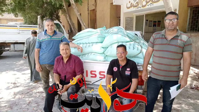 رجال التموين يلاحقون تجار السوق السوداء .. ضبط كمية من اجولة الدقيق المدعوم قبل بيعها فى اطفيح