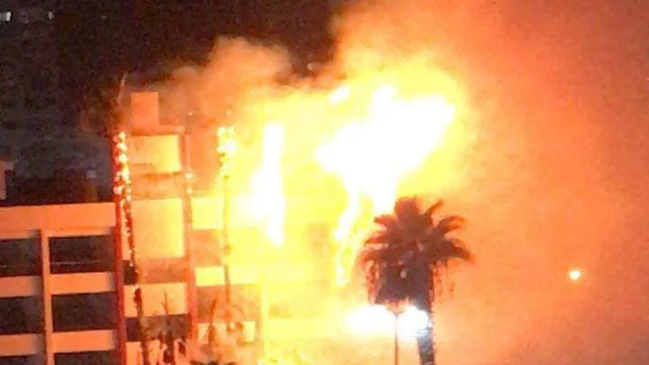 السيطرة على حريق فى أشجار نخيل بفيصل