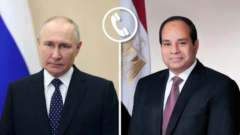 الرئيس السيسي يتلقى اتصالاً هاتفياً من الرئيس الروسي لبحث مستجدات التصعيد في قطاع غزة