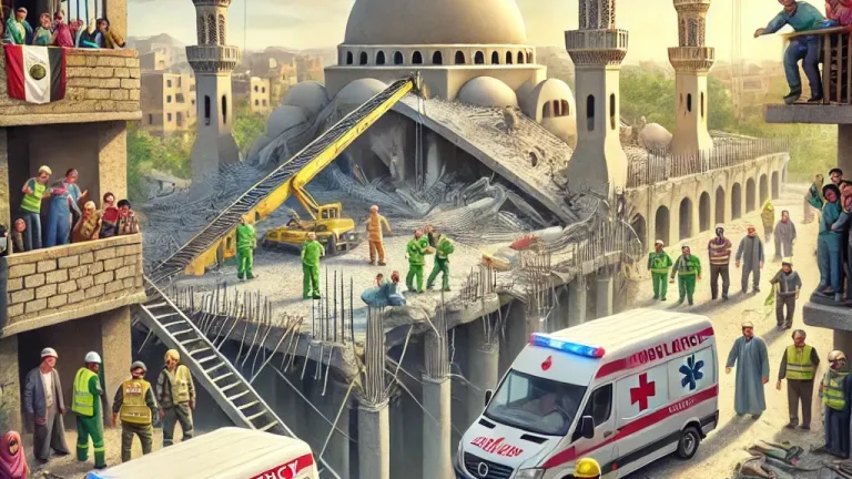 مصرع عامل وإصابة 6 آخرين بانهيار سقف مسجد تحت الإنشاء في ديرب نجم .. وزارة العمل تتحرك لمتابعة المصابين وتوفير الدعم لأسر الضحايا