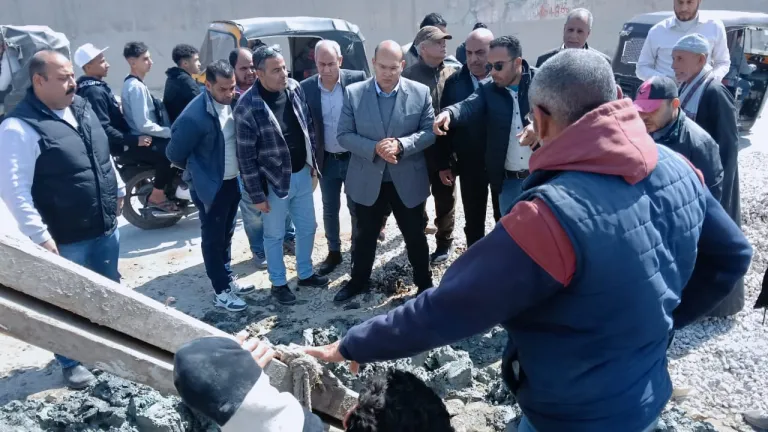 نائب المحافظ يتابع على الأرض فى بشتيل لتفقد هذا المشروع