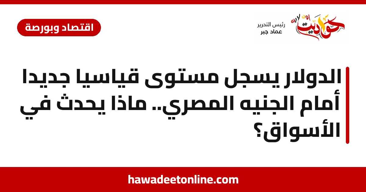 الدولار يسجل مستوى قياسيًا جديدًا أمام الجنيه المصري.. ماذا يحدث في الأسواق؟